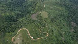 Winding road to the top of puncak