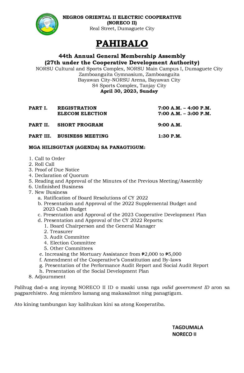 Membership Types and Registration Process for Dumaguete Info Forum