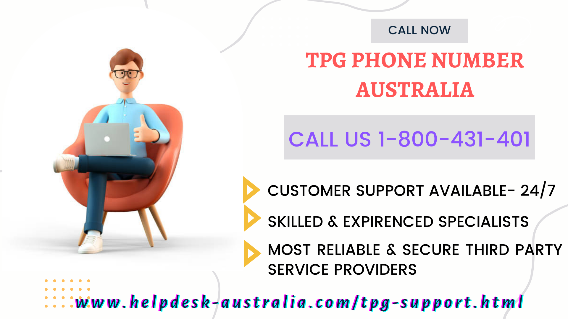 Call tpg customer service number Australia- 1-800-431-401 for solution of internet related problems