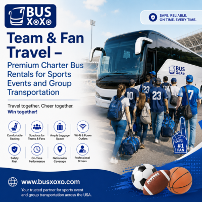 Modern Charter Bus Rentals for Sports Travel