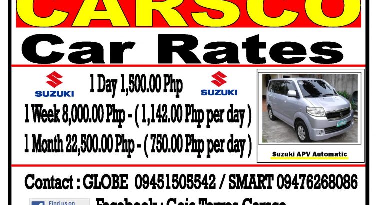 Rent a Suzuki APV Automatic Seater