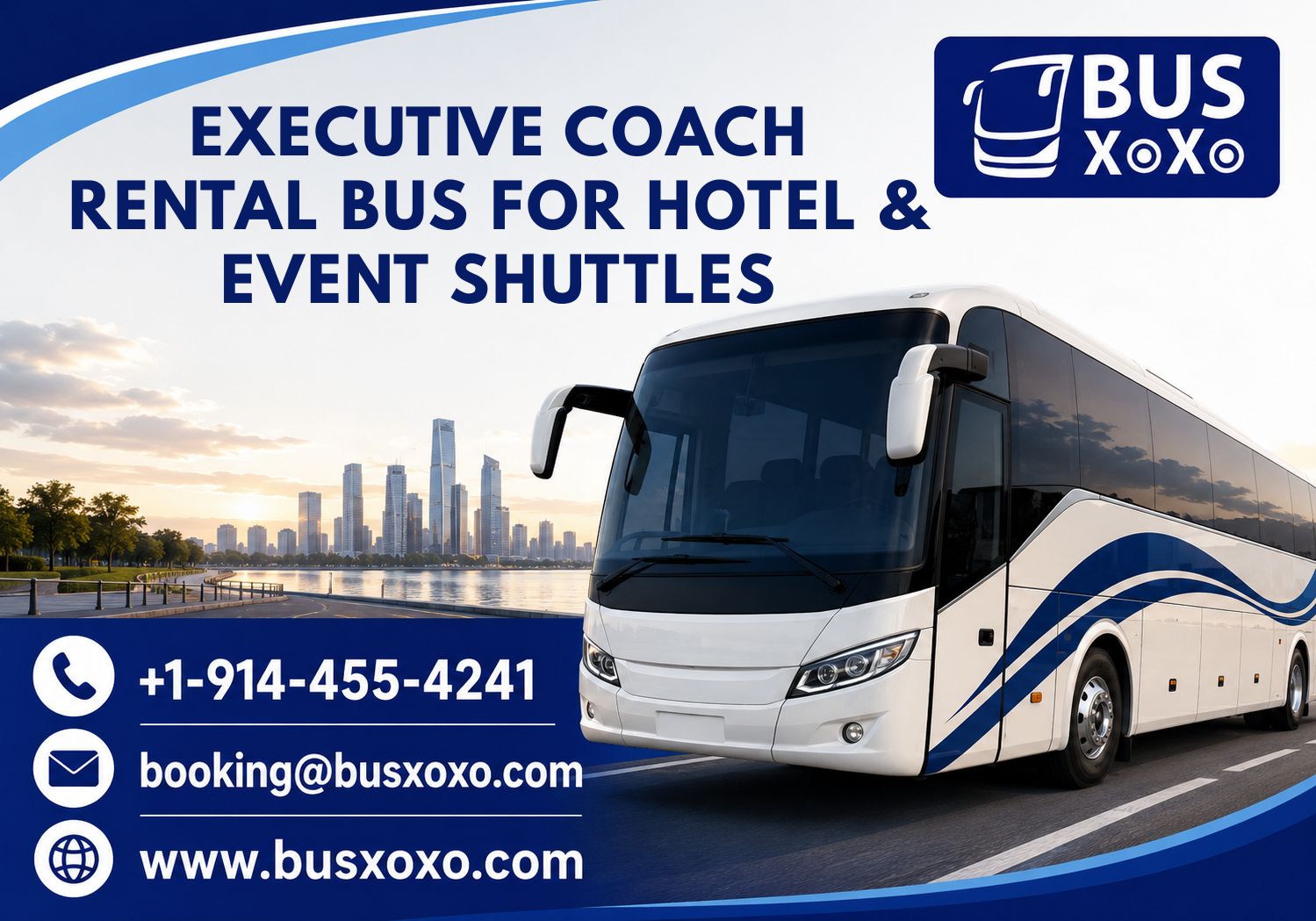 Executive Coach Rental Bus for Hotel & Event Shuttles