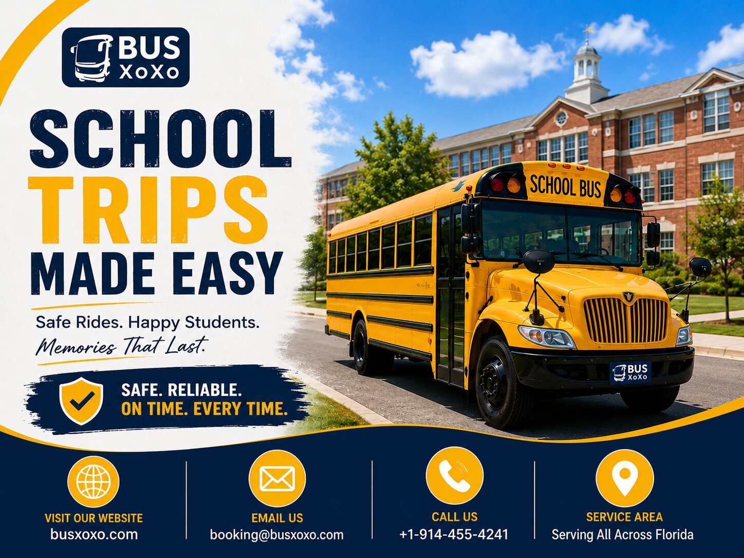Book Your Florida School Field Trip Bus Rental Today with Busxoxo