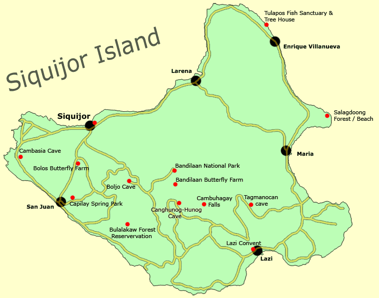 Road Map Of Siquijor 7308