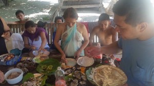 Seafood lunch in the beach area